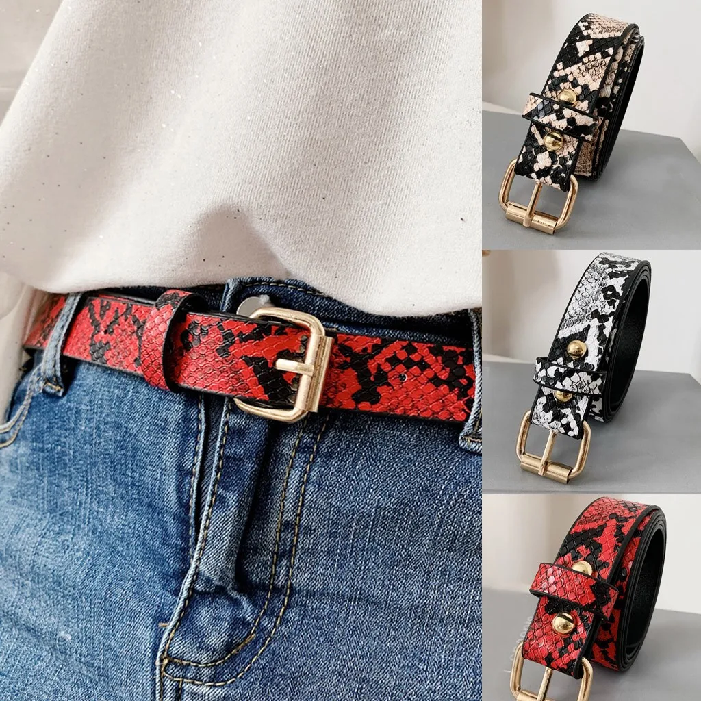 Змеиной кожи с металлической пряжкой леопардовым принтом пояс модная блузка на