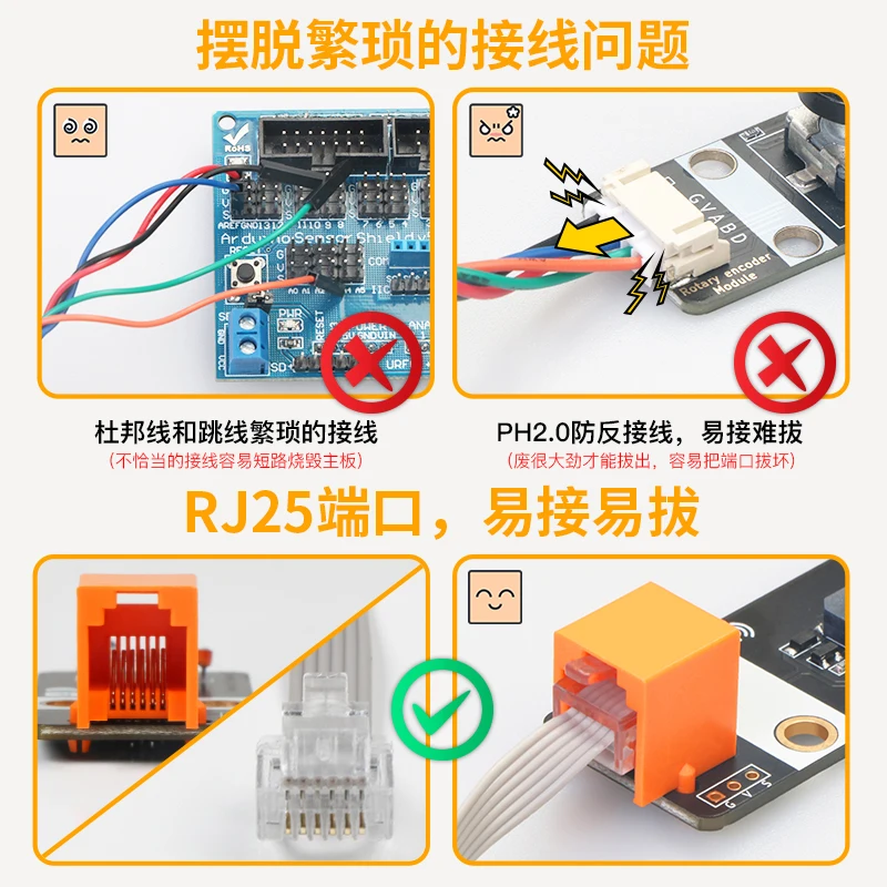 

MQ-4 air quality sensor, alcohol gas detection module, high-quality RJ25 interface, anti-reverse connection