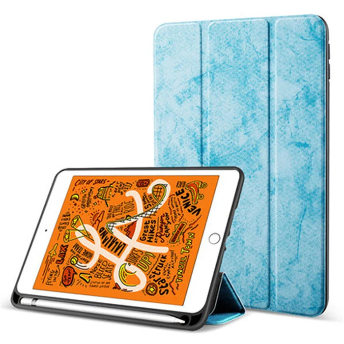 sku blue Для iPad 9,7 чехол для планшета 5th 6th generation для iPad 5 6 Smart wake sleep с iPad pencil holder - Цвет: sku blue