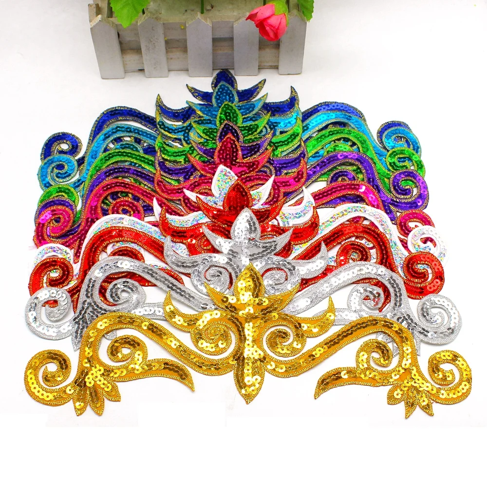 1 шт. патчи для волос с блестками 30 х10 см|sequin flower applique|flower appliqueflower trim |