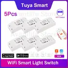 Умный выключатель света Tuya, Wi-Fi, 1-5 шт., для Alexa, Google Home, Tuya, приложение Smart Life, беспроводной дистанционный таймер, функция прерывателя