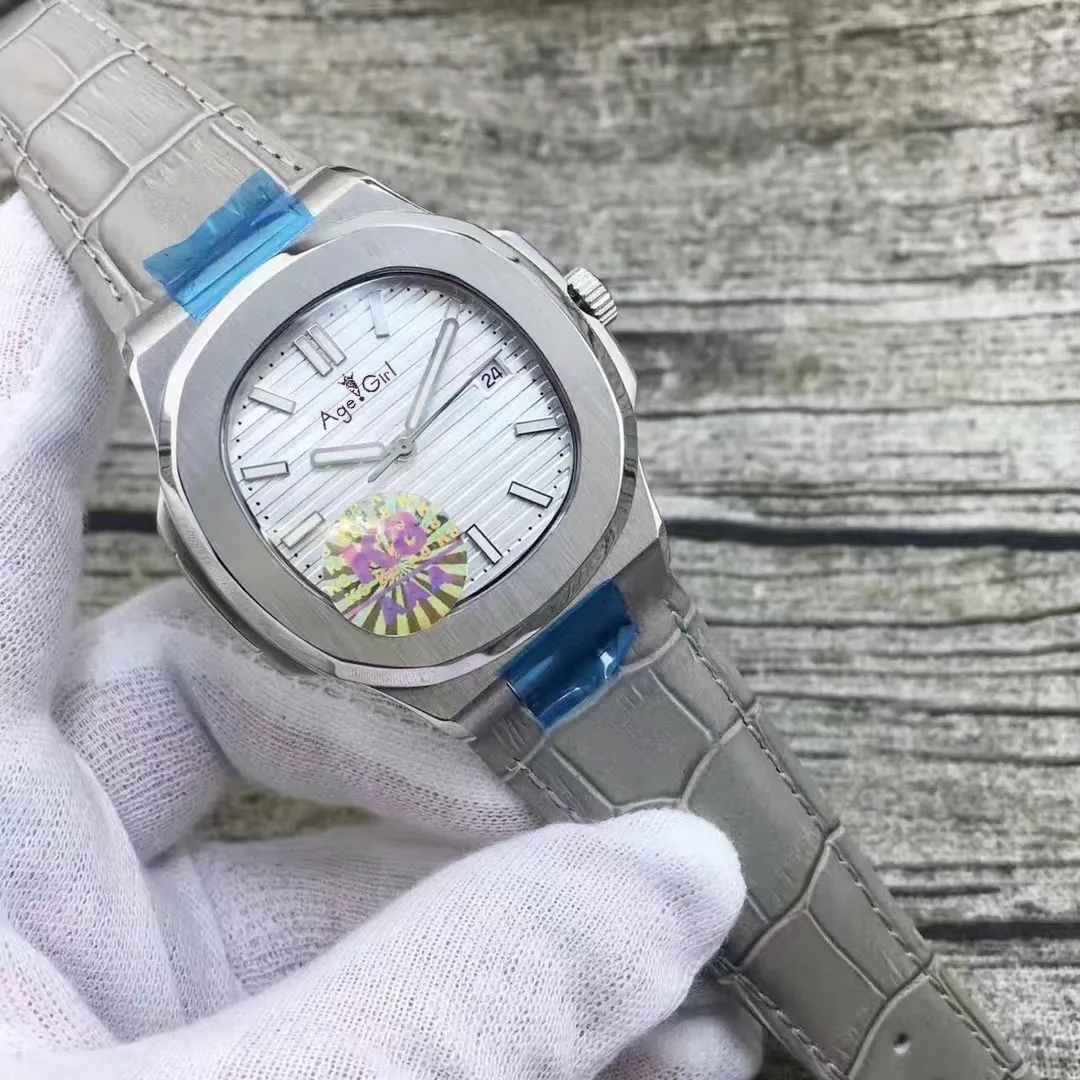 

Classic New Automatic Mechanical Men Sapphire Transparent Gold White Blue Grey Leather Glide Sooth Second Luminous Watch