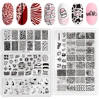 Пластины для стемпинга ногтей с изображением животных, леопарда, коровы, из нержавеющей стали