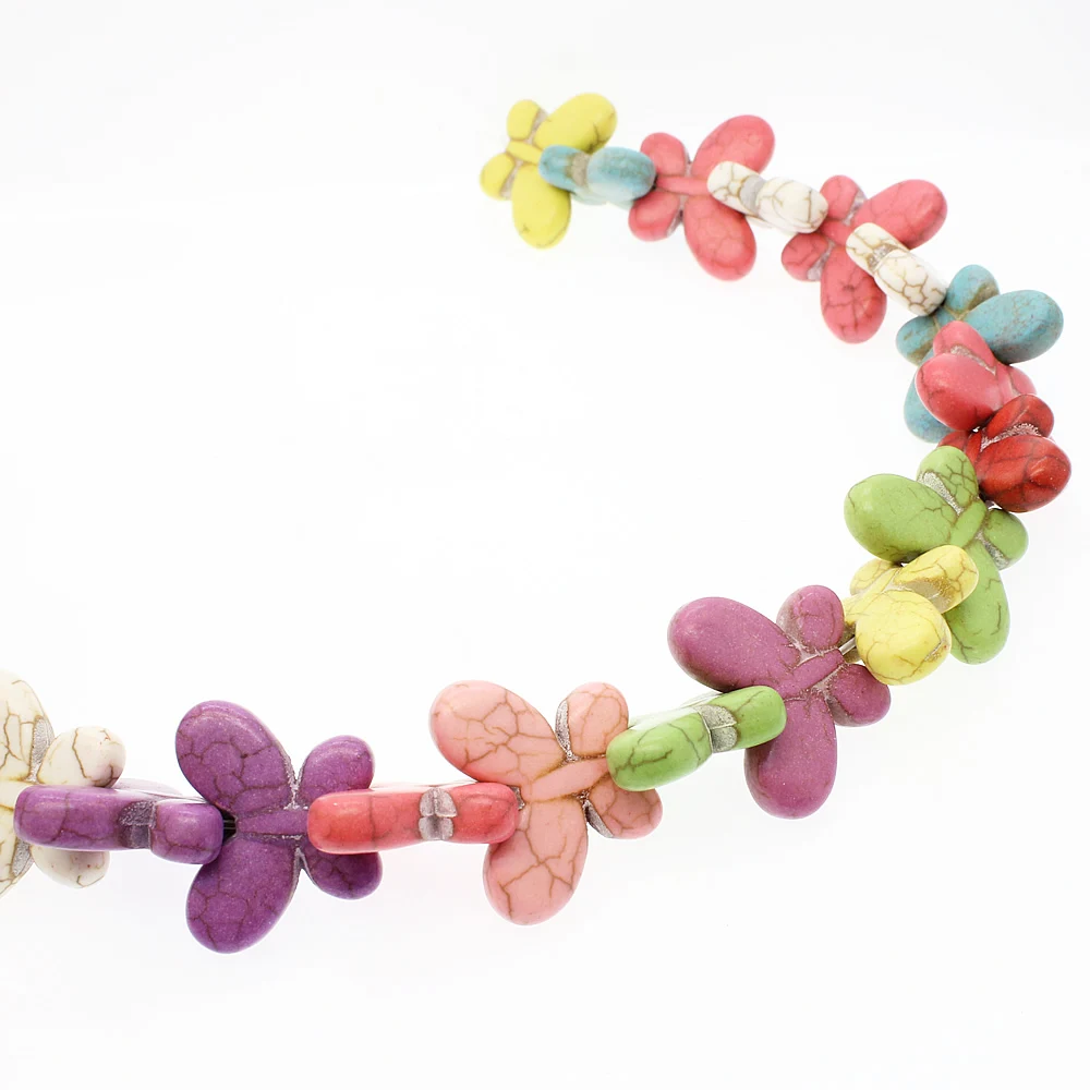 Natural Stone Semi-precious Butterfly-shaped Loose Beads for Jewelry Making DIY Bracelet Necklace Accessories 27pcs /Strip | Украшения и