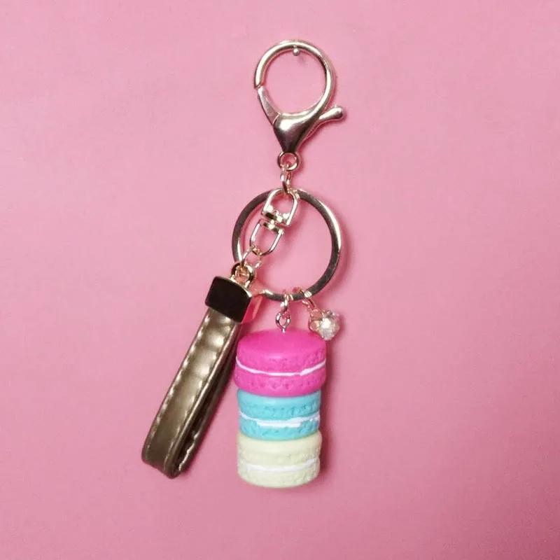 Макарон стиль брелок карамельный цвет кожаный канат модная сумка кулон