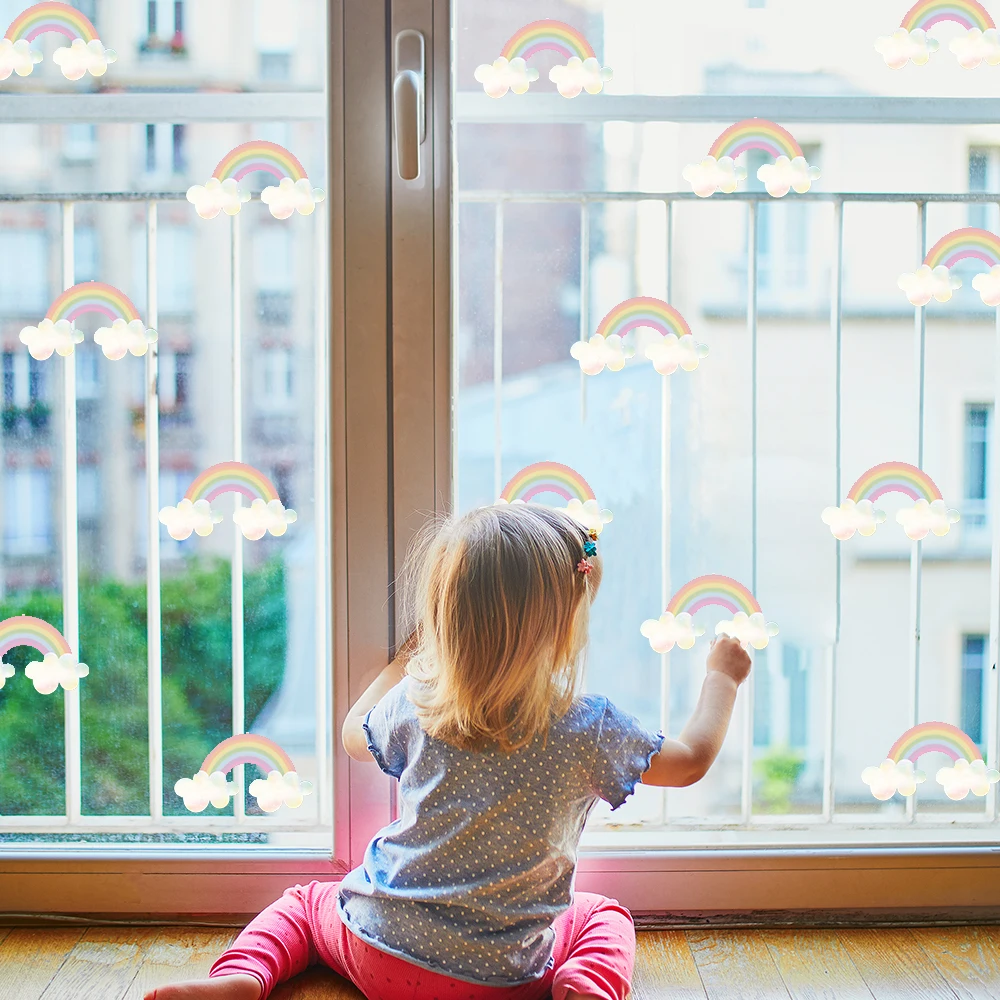 Радужные трафареты для настенных наклеек детской комнаты декор на стену в