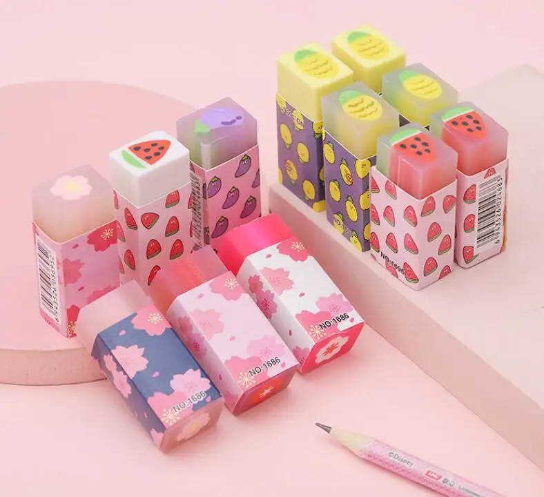 

1PC Fashion Cherry Blossom Filled Jelly Eraser New Stationery Kawaii Erasers Strip Rubber（ss-886）