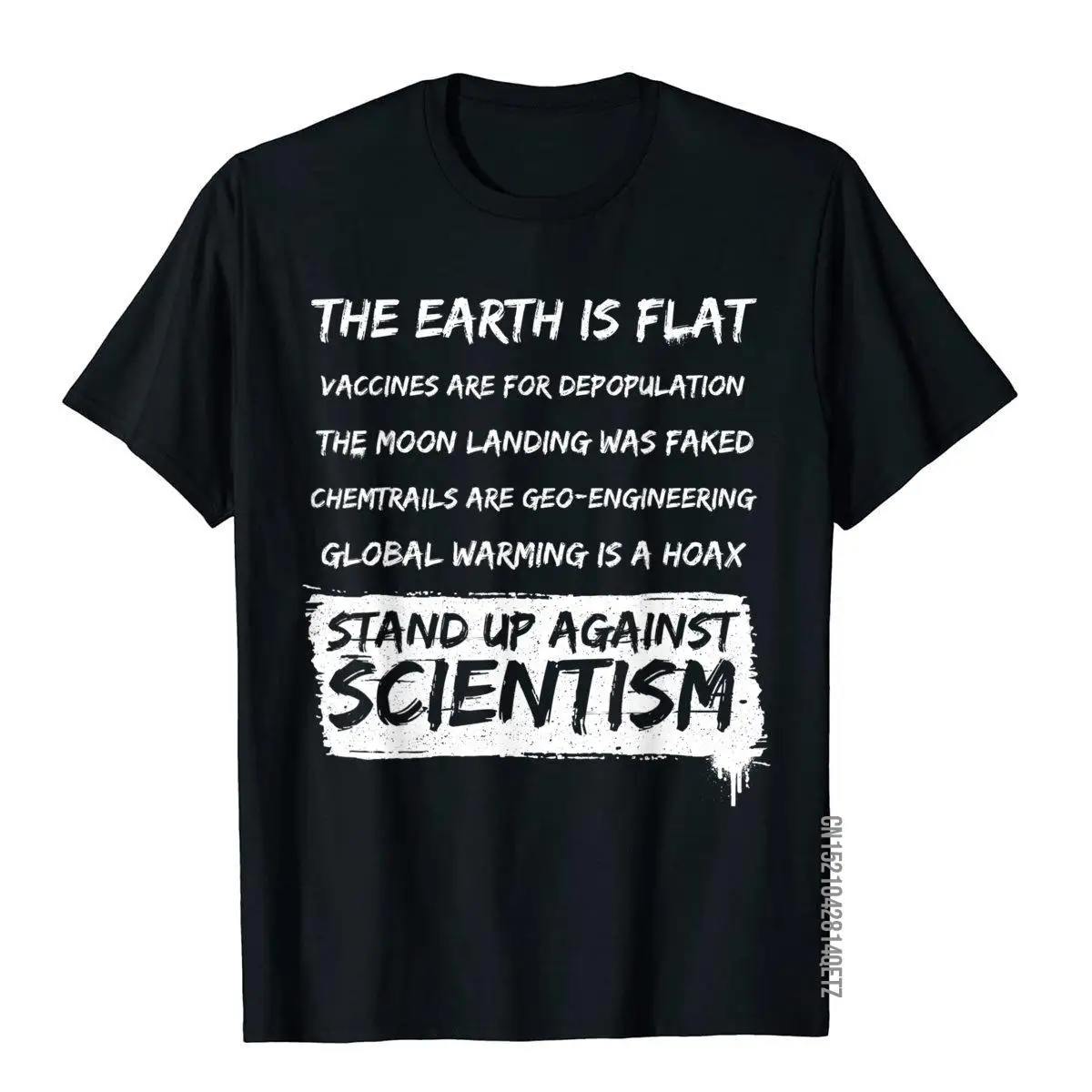 

Flat Earth Earth Is Flat Against Scientism T-Shirt Men New Design Comics Tops Tees Cotton T Shirts High Street