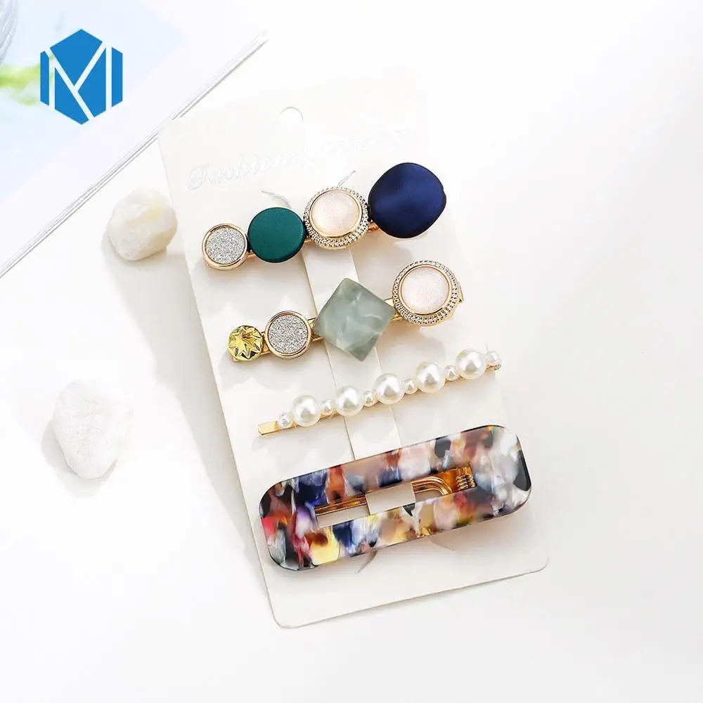 4pcs square colorful M MISM INS Круглый корейский Кристалл Сплав заколки для волос Макарон цвет заколки BB шпильки Заколки для женщин обувь девочек аксессуары для волос - Цвет: 4pcs square colorful