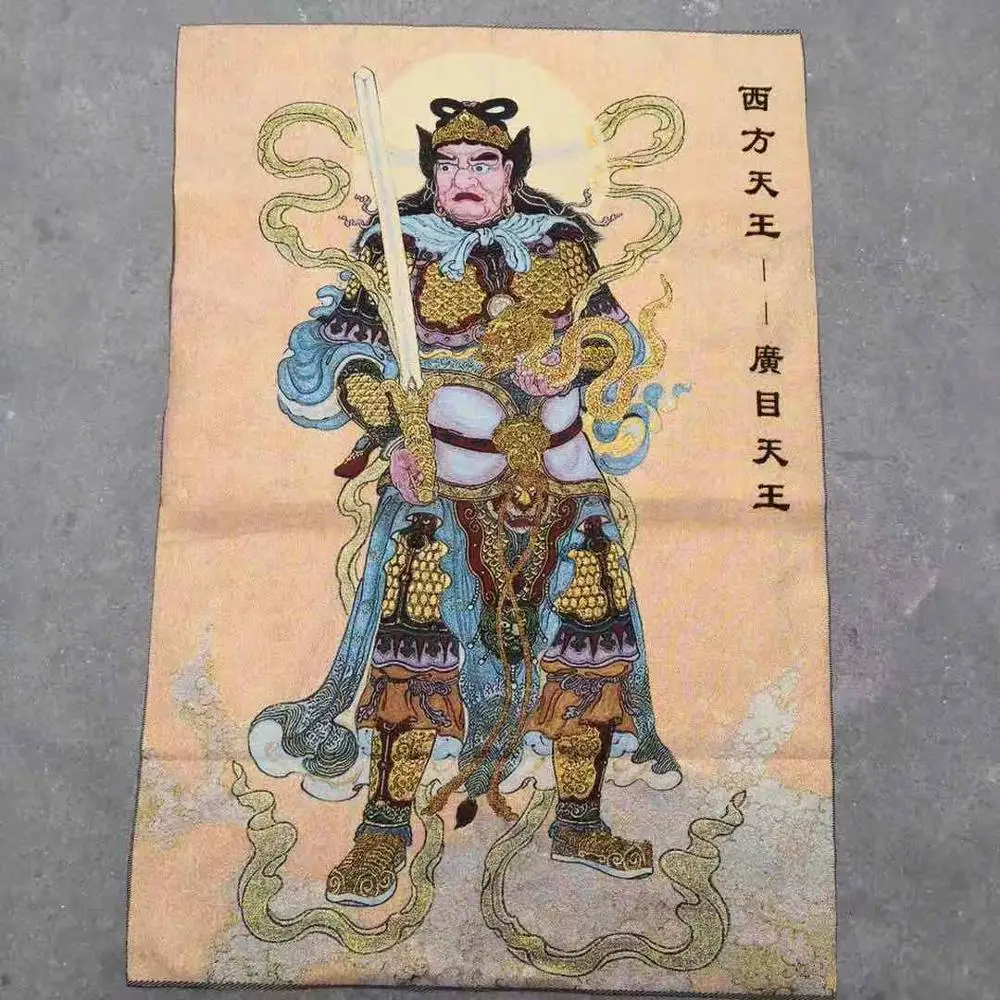 Западная вышивка Tianwang Guangmu танка|Статуи и скульптуры| |