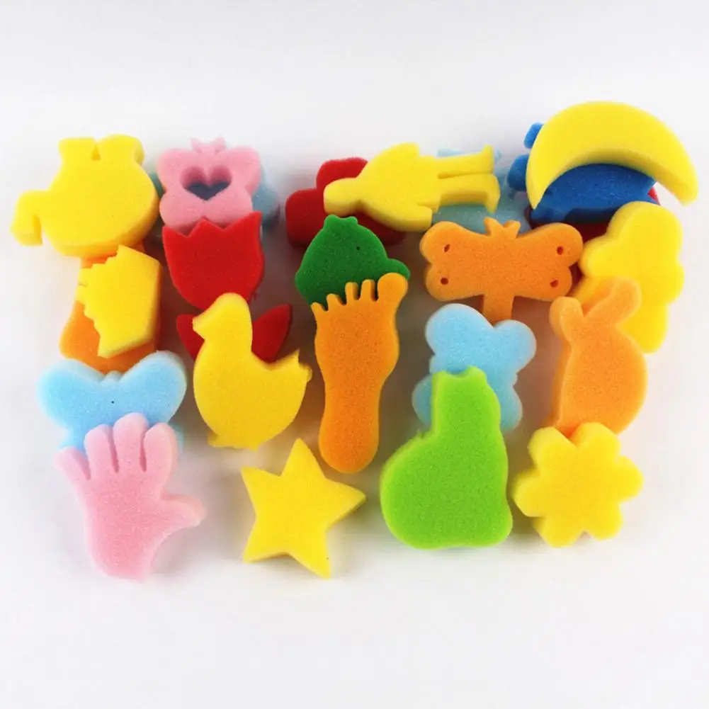 24Pcs Painting Sponge DIY Tool Colorful Assorted Children Arts and Crafts for Kids Education Toy | Игрушки и хобби