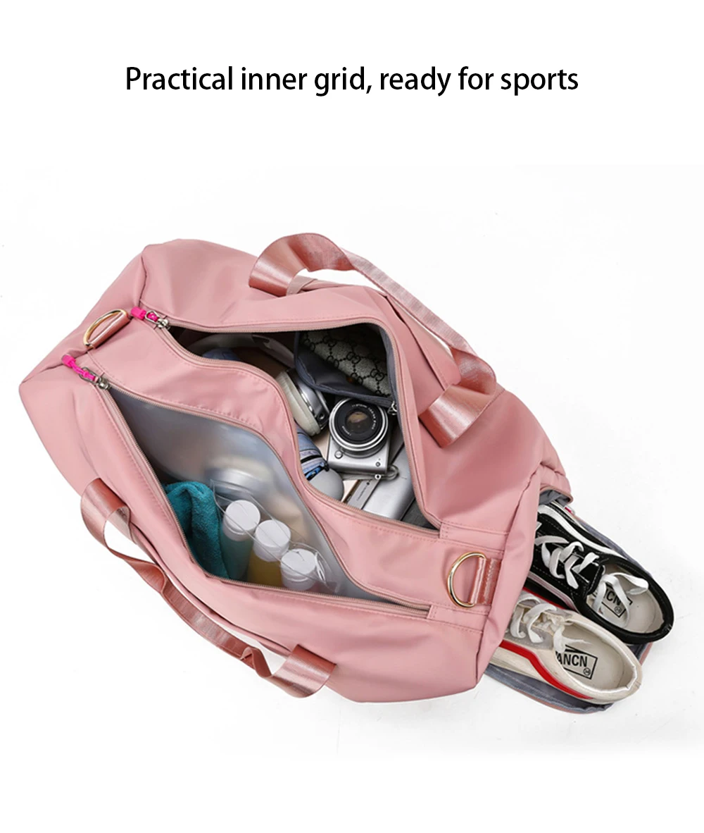 Outdoor Sports Gym Bags for Men Women Waterproof Nylon Training Travel Handbags Yoga Mat Sport Bag with Shoes Compartment Tote
