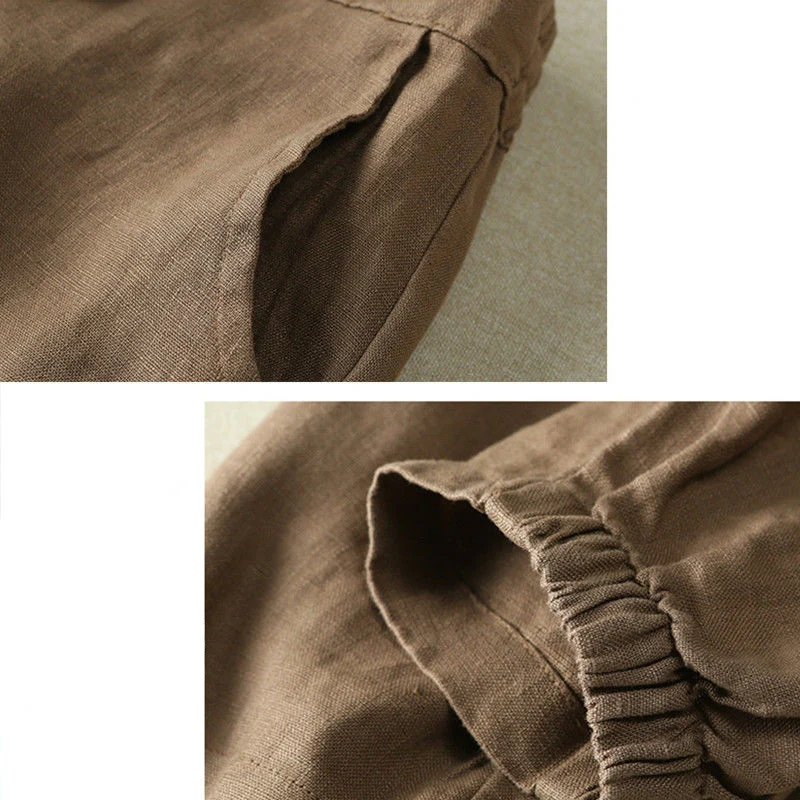 

Casual Nine-point Pants Women's 2021 Spring and Summer Imitation Linen Pants Women's Thin Harem Pants Loose Drawstring Pants