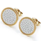 Лидер продаж, модные серьги-гвоздики из нержавеющей стали с прозрачными черными кристаллами и фианитами, подарок для женщин