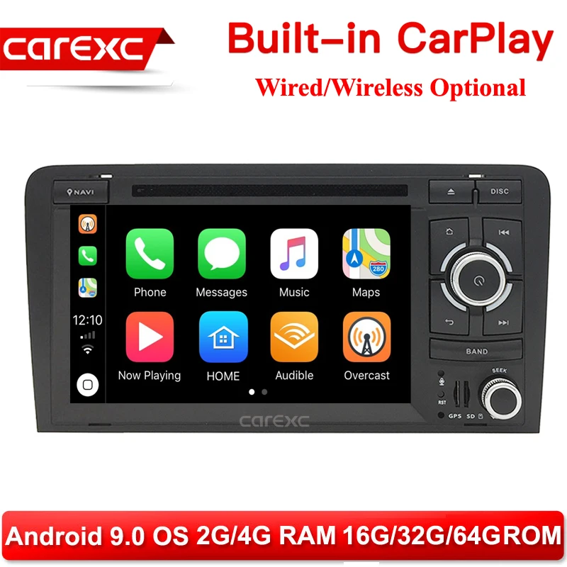 CarExc Android 9 0 с беспроводным радио стерео DVD плеер GPS для Audi A3 8P 2003 2012 S3 2006 RS3 Sportback
