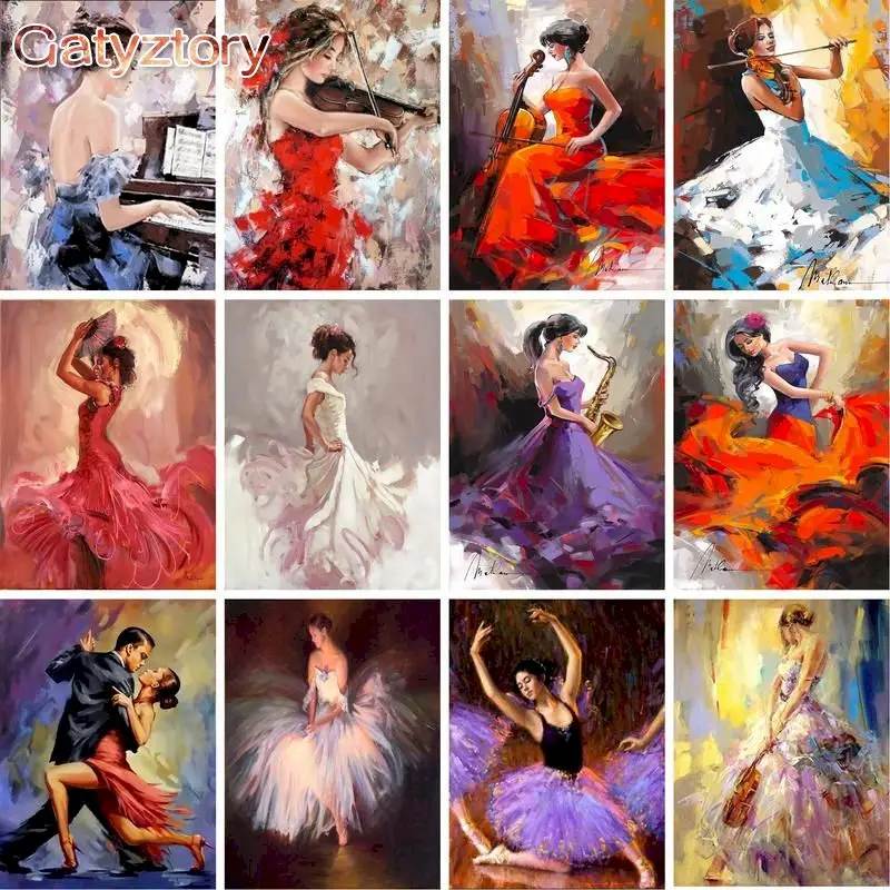 

60×75cm Frame Dance Girl Painting By Numbers Figure Coloring By Numbers Canvas Painting Handpainted Diy Gift Home Deco