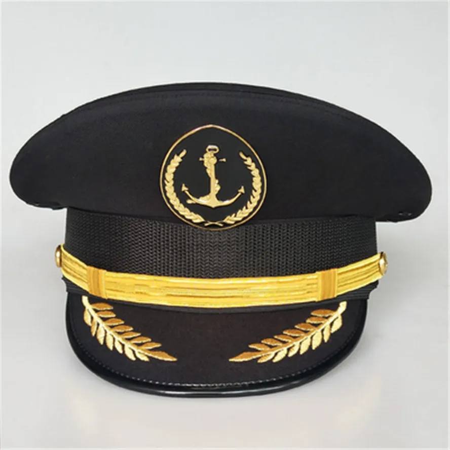 

White Navy Army Officer Cap Captain Sailor Extended Brim Visor Hat for Flim Action Cosplay Party