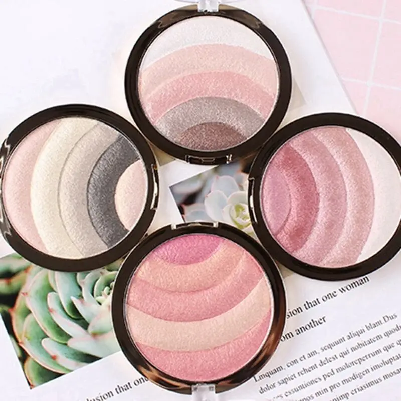 Натуральный Цветной маркер радуги палитра легко носить пудра Макияж Лицо