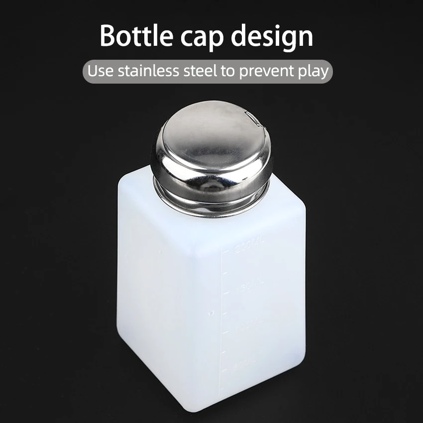 Clean Remover Alcohol Liquid Containers Bottle With Stainless Steel Leak Proof Pump Cap Plastic Empty 200ML 5 Pcs | Мобильные