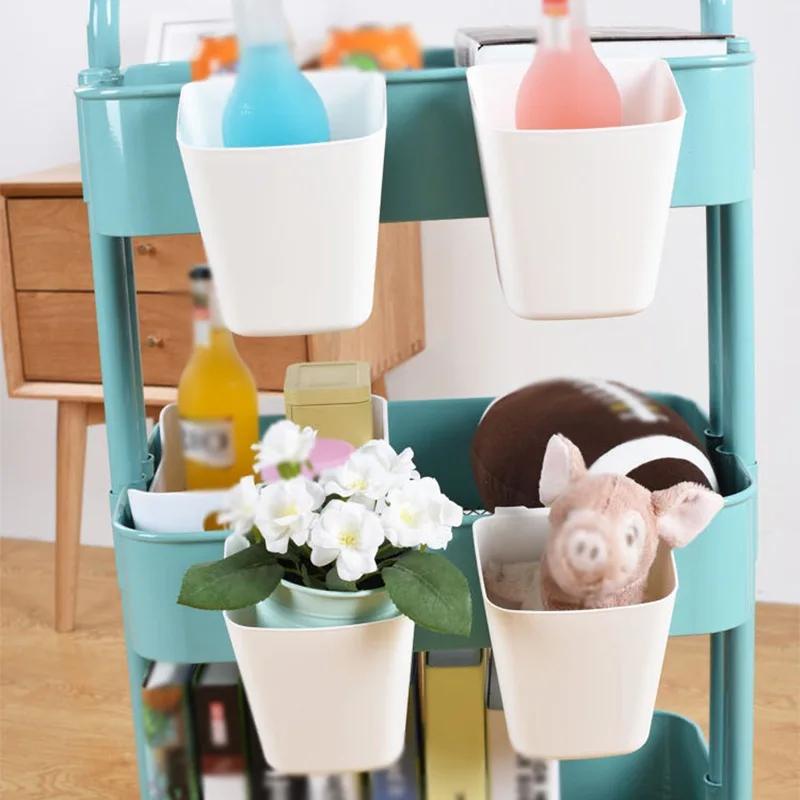 

Portable Storage Hanging Basket Kitchen Tableware Sundries Plastic Box Small Hanging Bucket