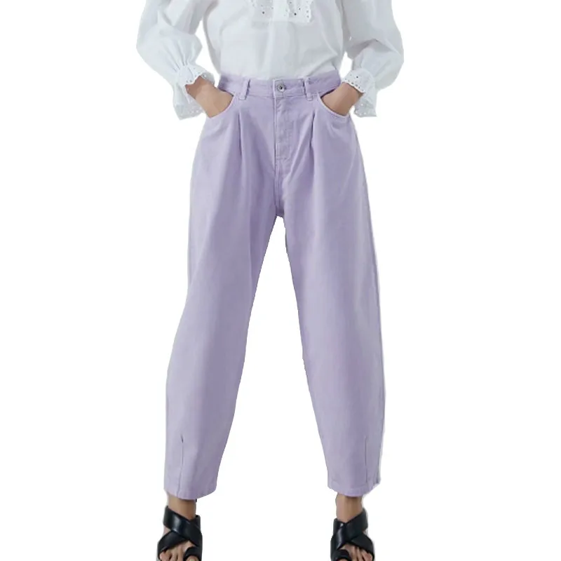 

Женские винтажные джинсовые брюки Toppies, Повседневная Уличная одежда, модные фиолетовые джинсы для мам, 2020