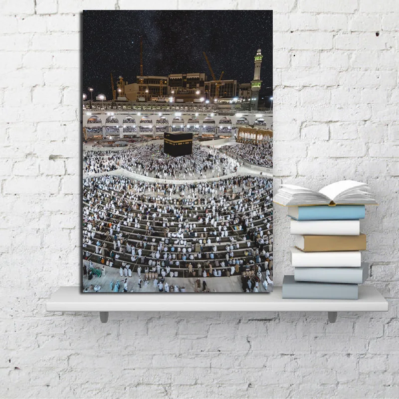 

Arabic Islamic Mecca Mosque Landscape Art Canvas Poster Painting Oil Wall Picture Print Modern Home Bedroom Decoration Artwork