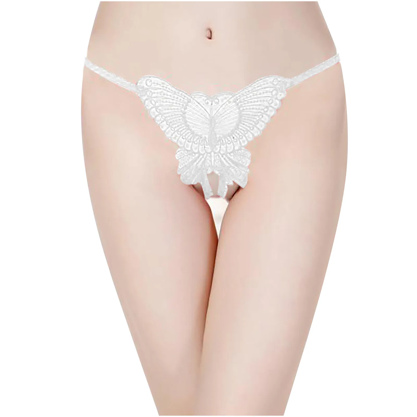 

top selling 2021 Women's Fashion Transparent Lace Butterfly Sexy Panties Thong Solid Color Support Wholesale and Dropshipping