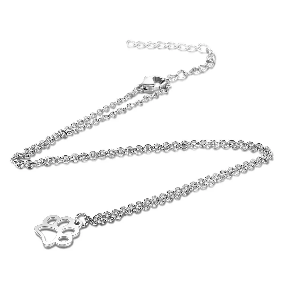 Мода собака кулон в форме лап с когтями ожерелье s Женщины 316L нержавеющая сталь