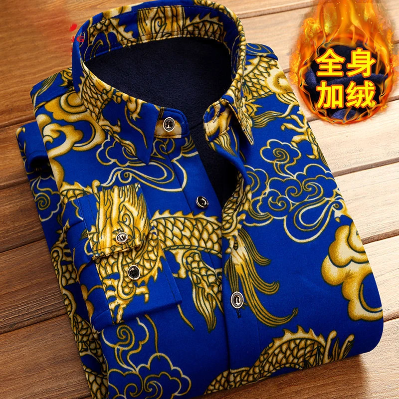 2020 зимняя мужская модная теплая длинная рубашка в клетку с длинными рукавами из