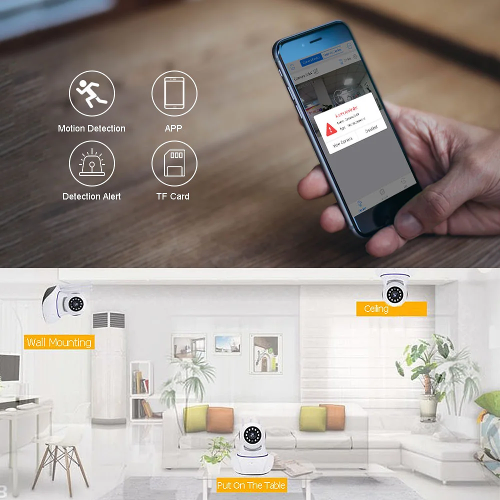 

Original Wireless WIFI Camera IP Camera Home 2 Way Surveillance Audio CCTV Pet Camera 2mp Baby Monitor Security ip Camera