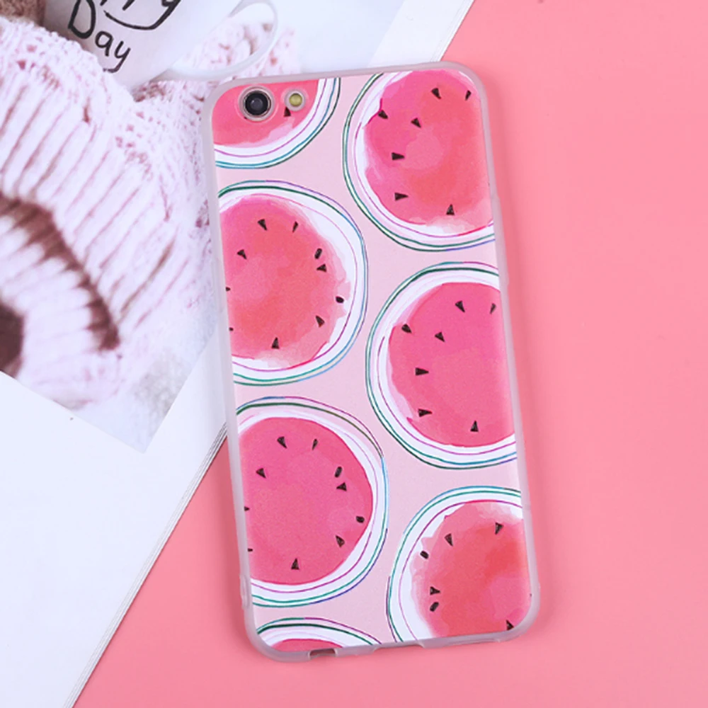 

Hot Selling Watermelon Strawberry Phone Case For iPhone 11 Pro Max XR 6S 7 8 Plus X Summer Fruit Phone Case Soft Clear Cover