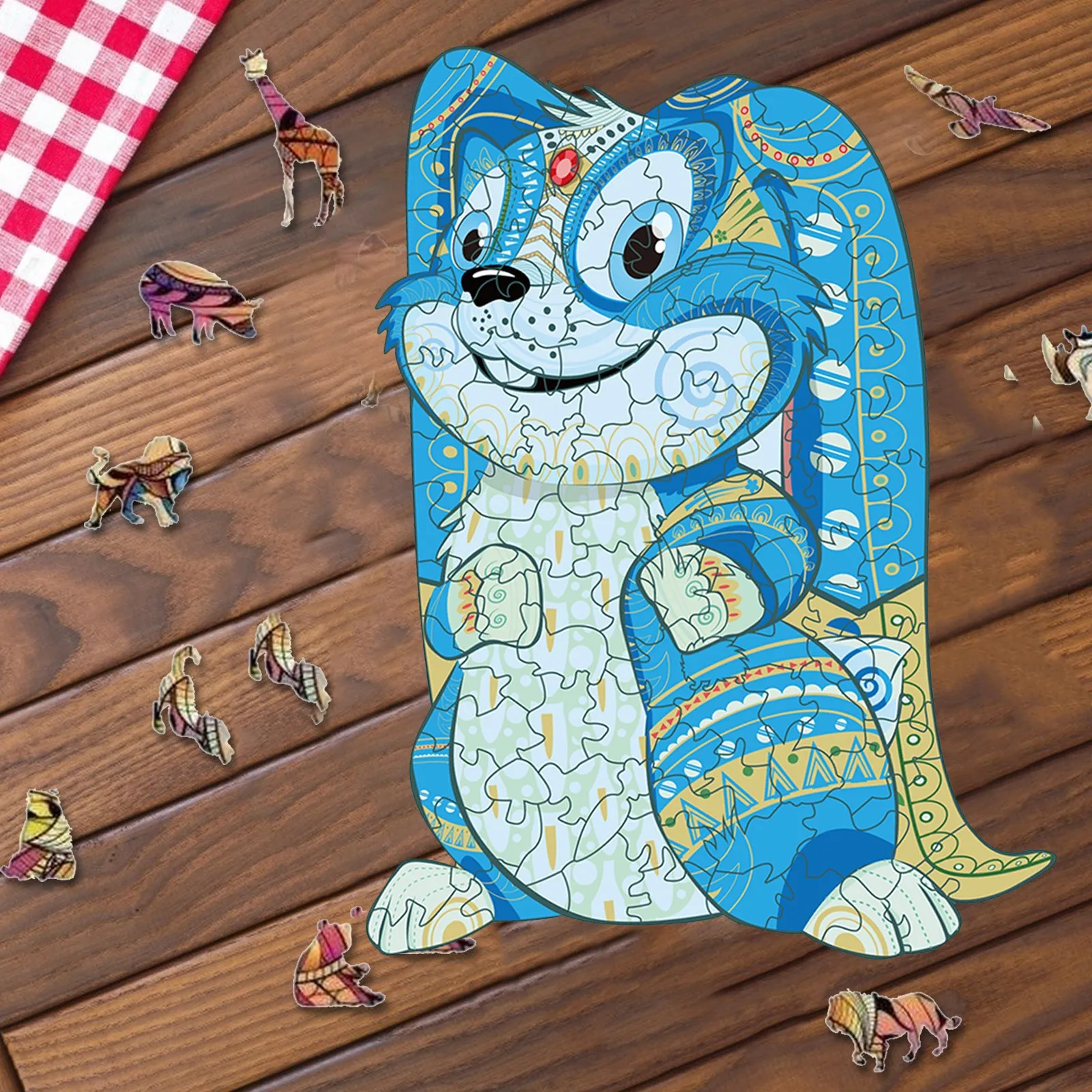 

Wooden Puzzle Unique Shape Pieces Animal Gift for Adults And Kids Toy Interesting Wooden Animals Puzzles Relieve Stress