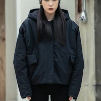 xuxi women hooded coat long sleeve splicing fashion zipper short top streetwear casual coat autumn winter 2021 e4532