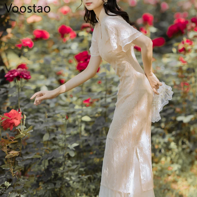 Элегантное платье-Ципао в китайском стиле традиционное новое летнее женское