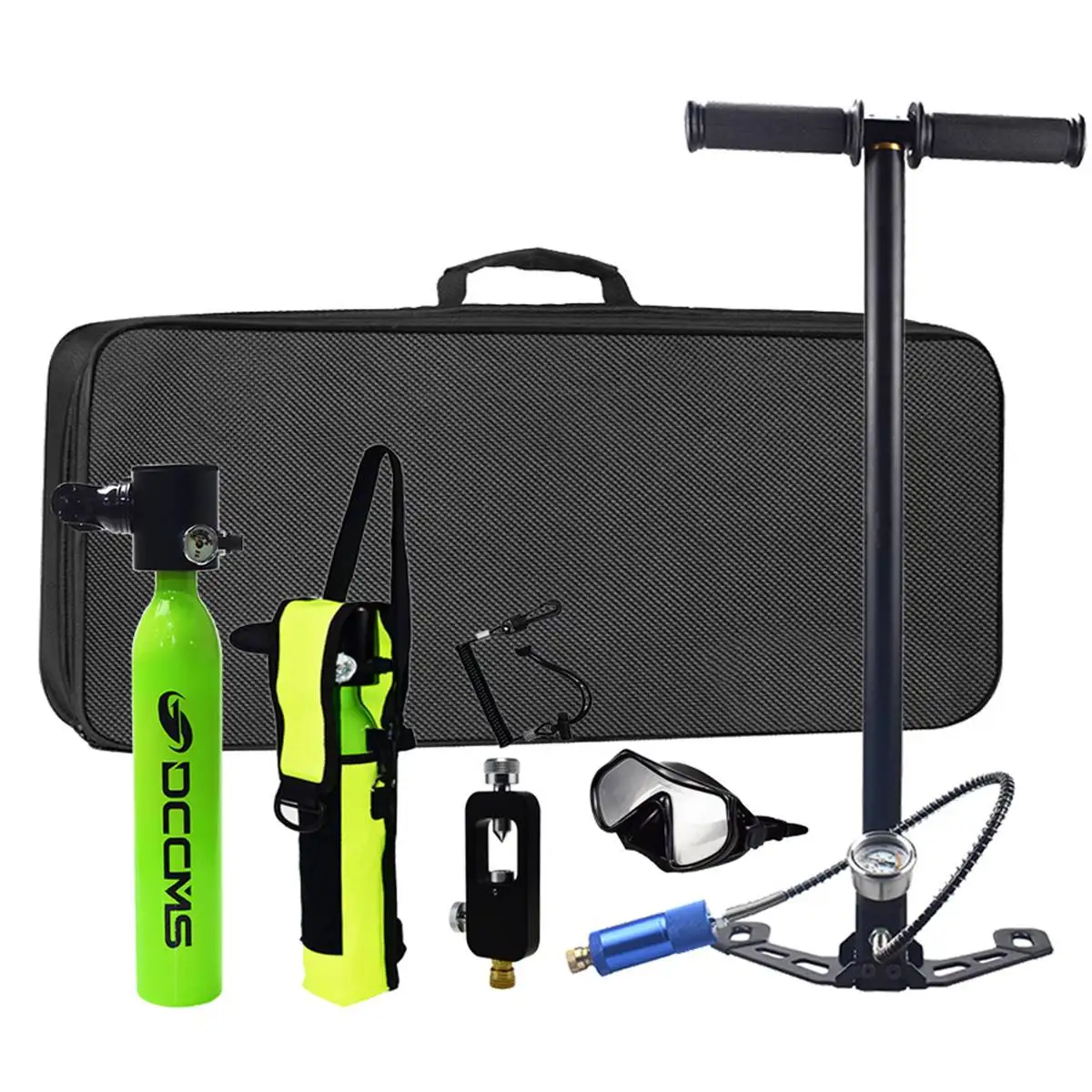 

NEW DCCMS Scuba Diving Cylinder Mini Oxygen Tank Set Respirator Air Tank Hand Pump for Snorkeling Breath Diving Equipment