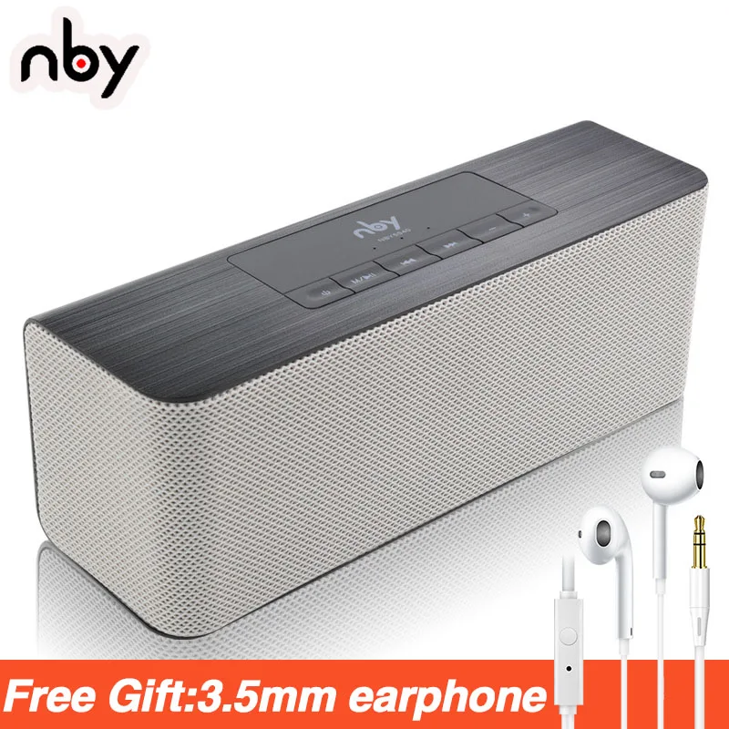Gray Nby 5540 беспроводной портативный Bluetooth динамик fm-радио сабвуфер громкий динамик 3D стерео Бумбокс компьютер бас двойной динамик s TWS - Цвет: Gray