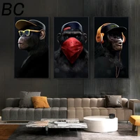 funny animal painting gorilla canvas paintings wall art posters monkeys picture prints for living room mural art home decoration