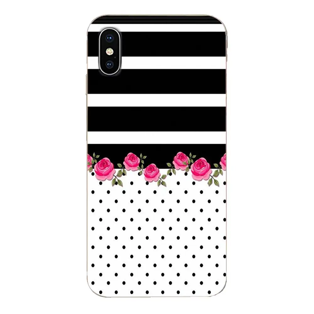Мягкий чехол из ТПУ в черно-белую полоску с золотой надписью Love для HTC Desire 530 626 628 630