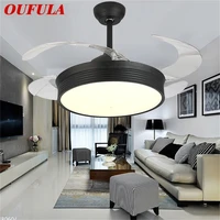 oufula ceiling fan light invisible lamp with remote control modern simple led for home living room