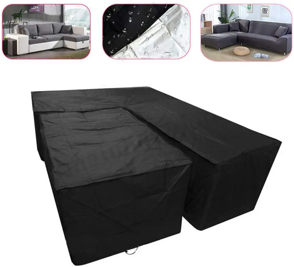 

2PCS Patio Furniture Cover Waterproof Outdoor Sofa Protection Cover Set For Sofa Table Chair Dust Proof Cover