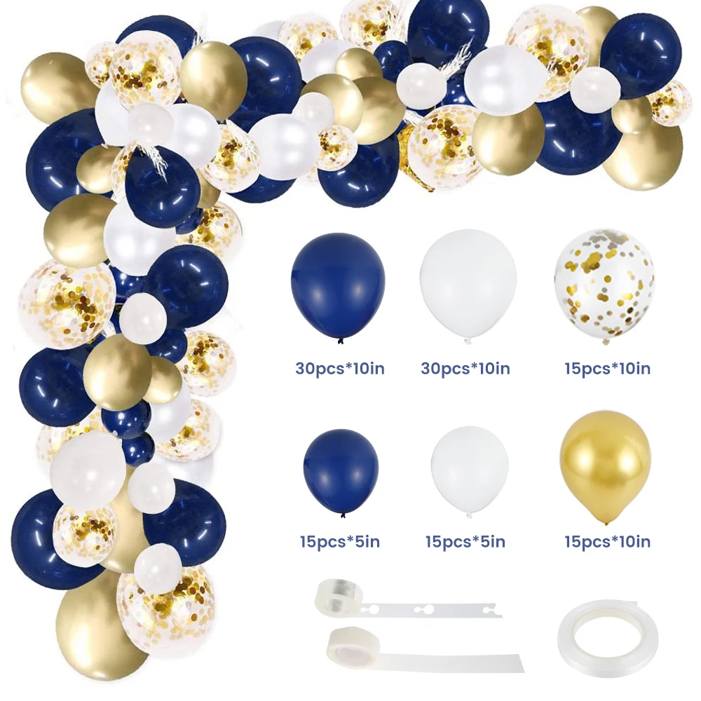 

DIY Champagne Gold and Blue Balloons Garland Retro Pink Ballon Kit Wedding Birthday Baby Shower Party Decor Balloon Garland