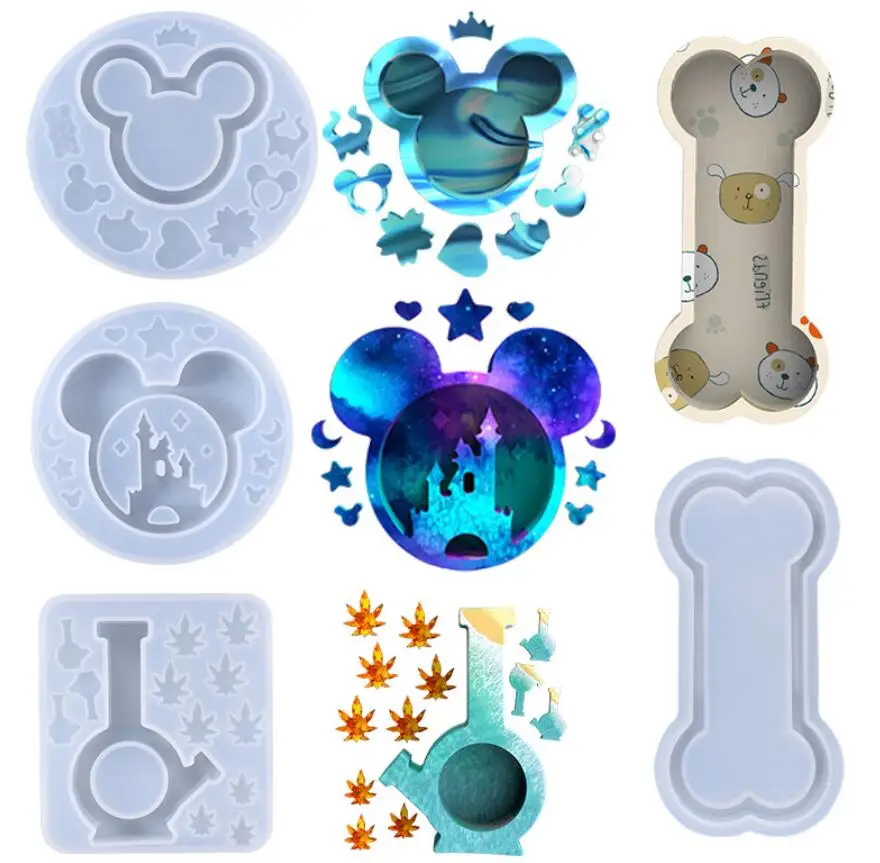 

New Shaker Molds Quicksand Animal Castle Epoxy Resin Molds Silicone Mold Wand Oil Syringe Craft Pendant Tools