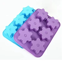 cake mold silicone soft diy 6 cavity snowflake mold fondant mold for christmas cake cookies baking accessories baking decoration