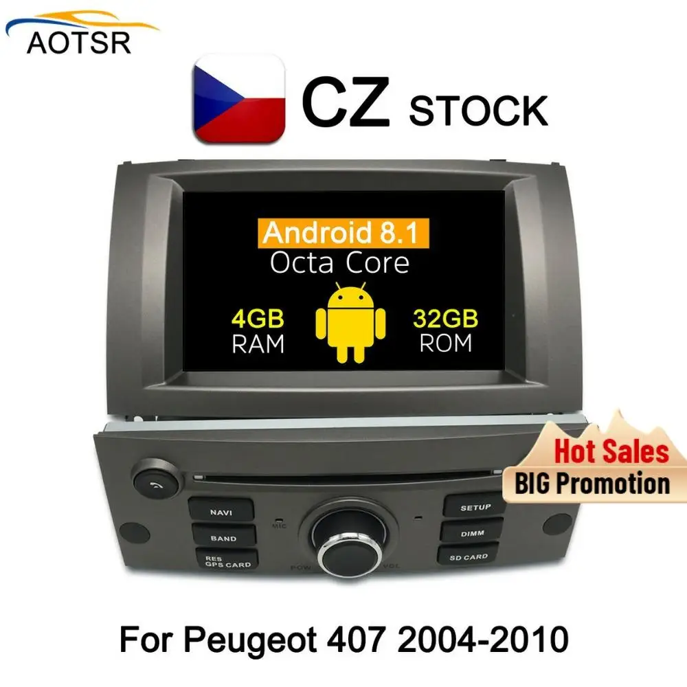 7 &quotAndroid 8 1 автомобильный DVD мультимедийный плеер головное устройство для Peugeot 407