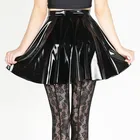 Модная Кожаная Мини-юбка в стиле панк, костюм для танцев, пышная юбка-трапеция из искусственной кожи с высокой талией, расклешенная плиссированная юбка для вечеринки