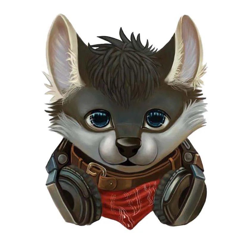 

11cm*14cm A Dog with Glass Earphones High-quality Car Stickers Pvc Personality Auto and Motorcycles Beautiful Decals Decoration