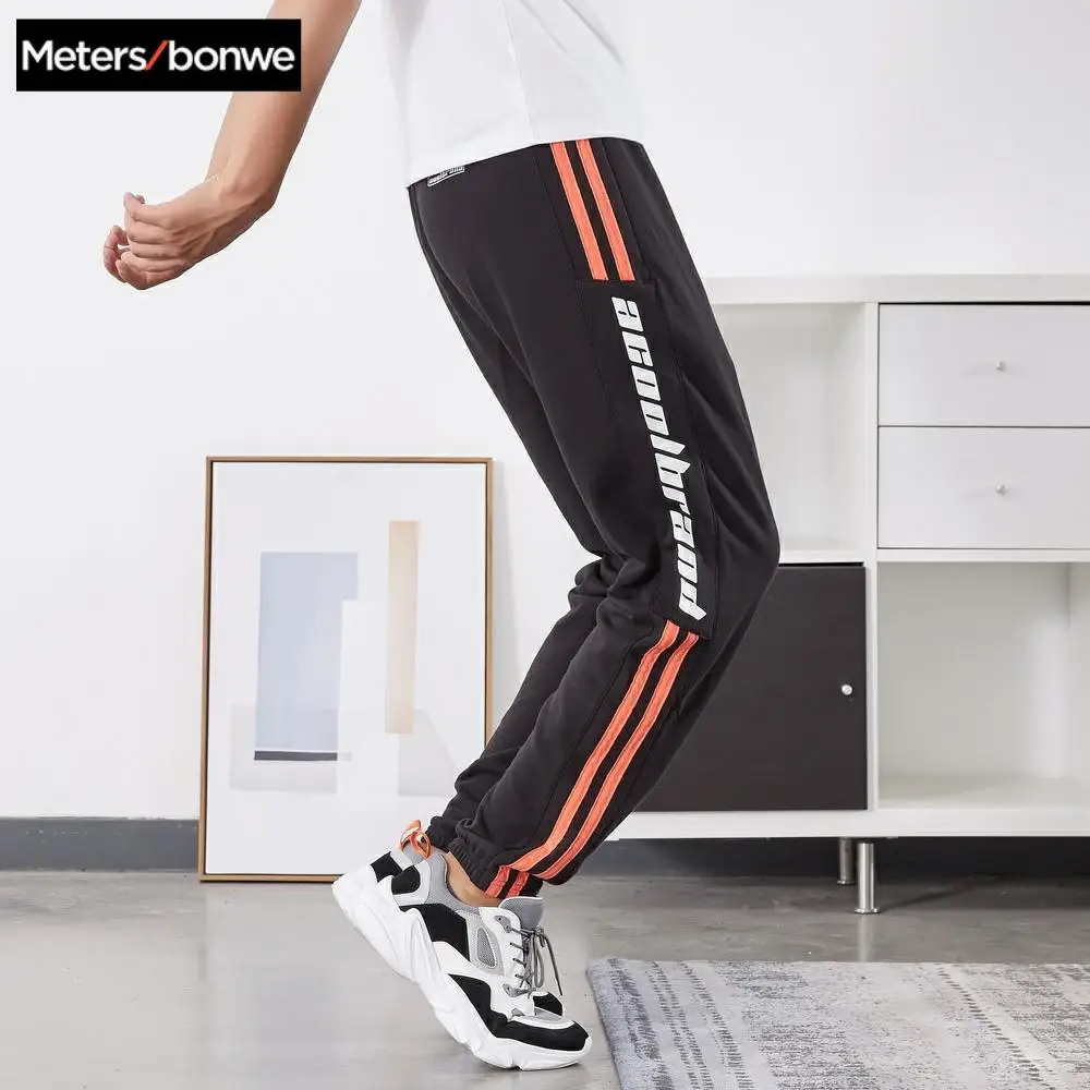 Metersbonwe мужские Красивые спортивные брюки весна осень с принтом для бега модные