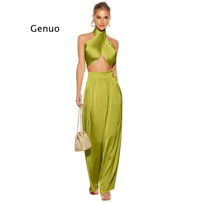 Sexy Bodycon Rompers Womens Jumpsuit Workout Active Wear Sleeveless 2021 Summer Satin Jumpsuits Skinny Fashion Club Party |