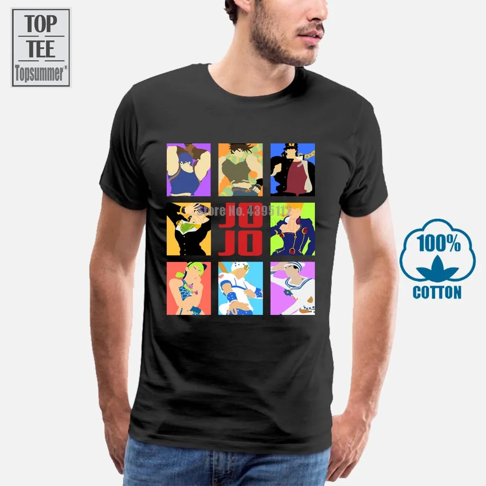 Новая популярная черная футболка Jojo Bizarre Adventure Heroes Men'S Размеры S 4Xl 016417| |