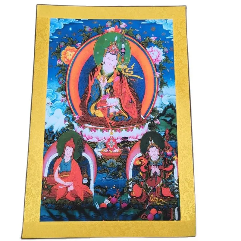 

China old Tibet Paper Thangka like hanging painting fengshui Tibetan Buddhism